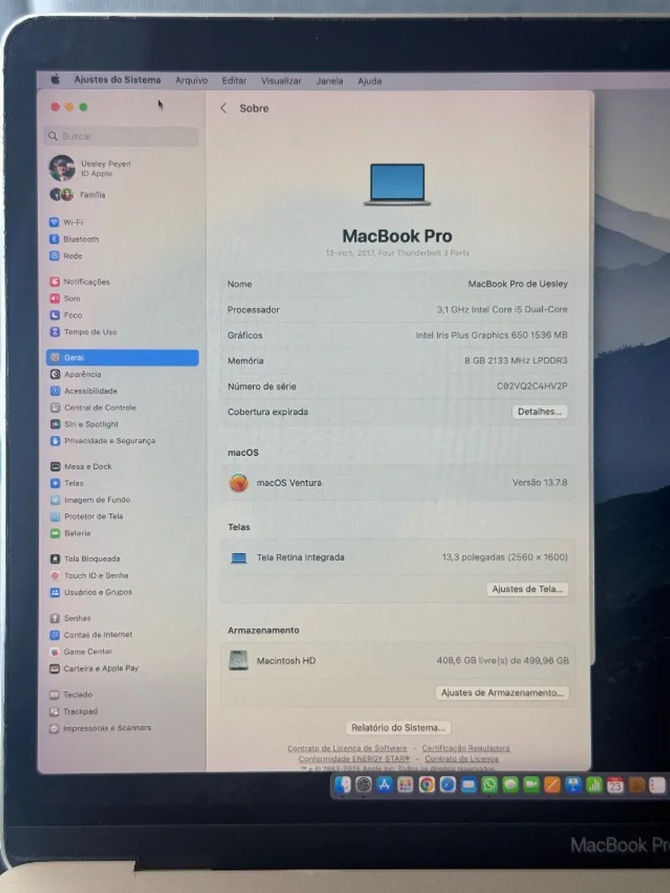 MacBook Pro A1706 Prata Touch Bar (2017) - Foto 3