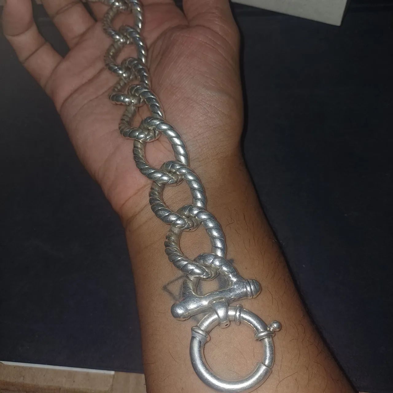 Pulseira de prata 925 eletroformação 
