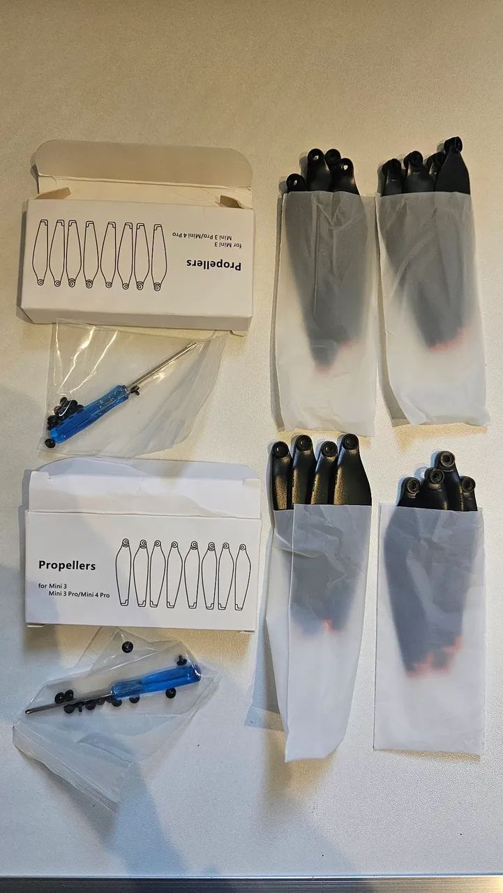 Kit Hélices para DJI Mini 3 Pro e Mini 4 Pro (paralelas) 2 conjuntos com 8 hélices cada - Foto 2