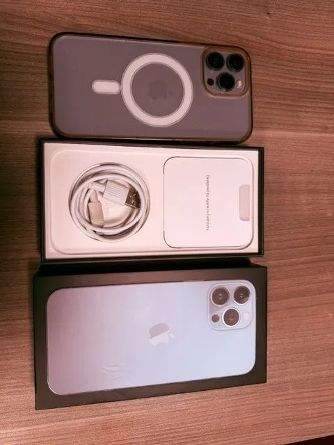 IPHONE 13 PRO MAX 256GB - AZUL SIERRA - COM CAIXA E ACESSÓRIOS
