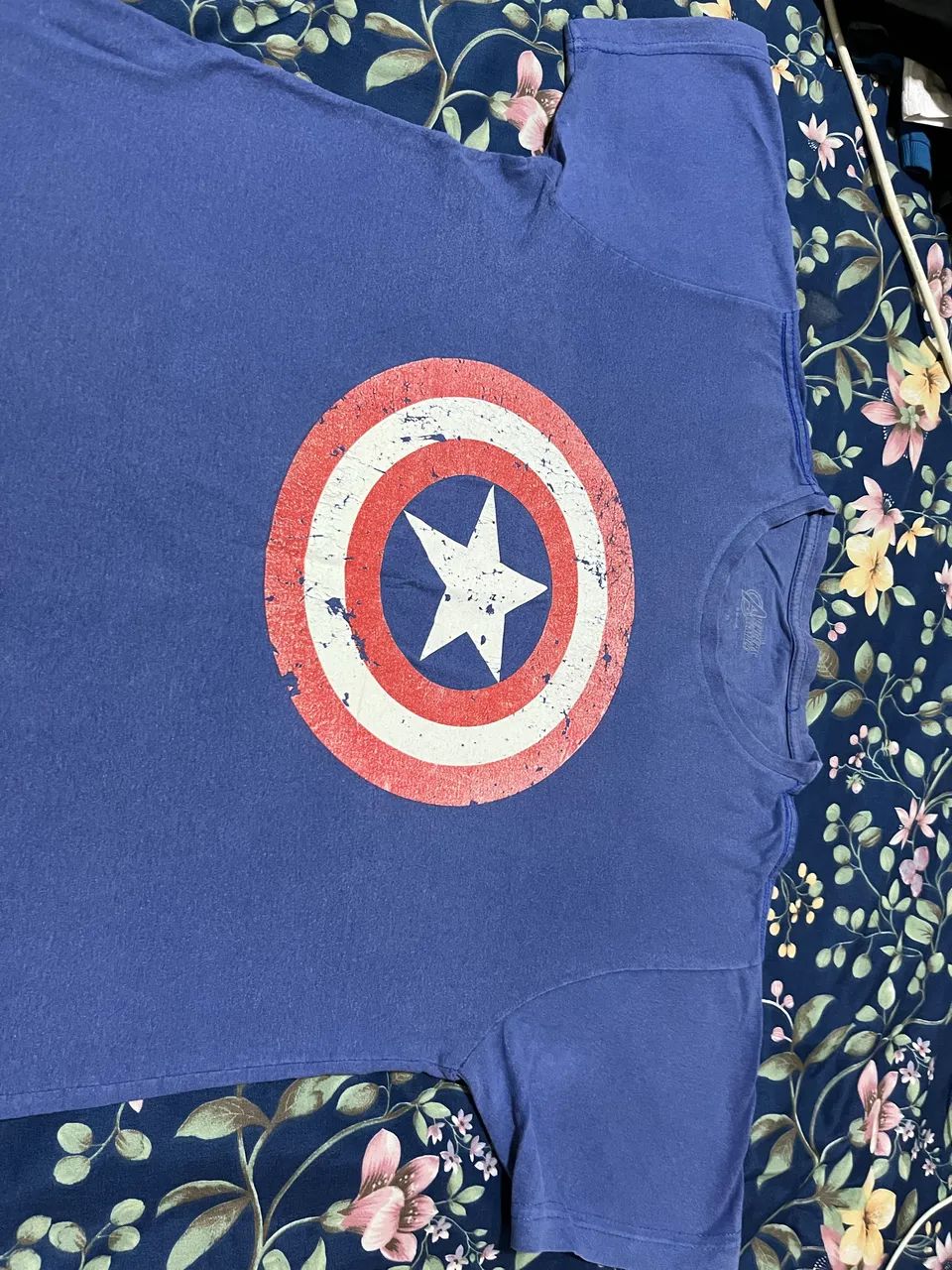Camiseta Marvel Capitão América ? Azul (Estampa Vintage) - Foto 2