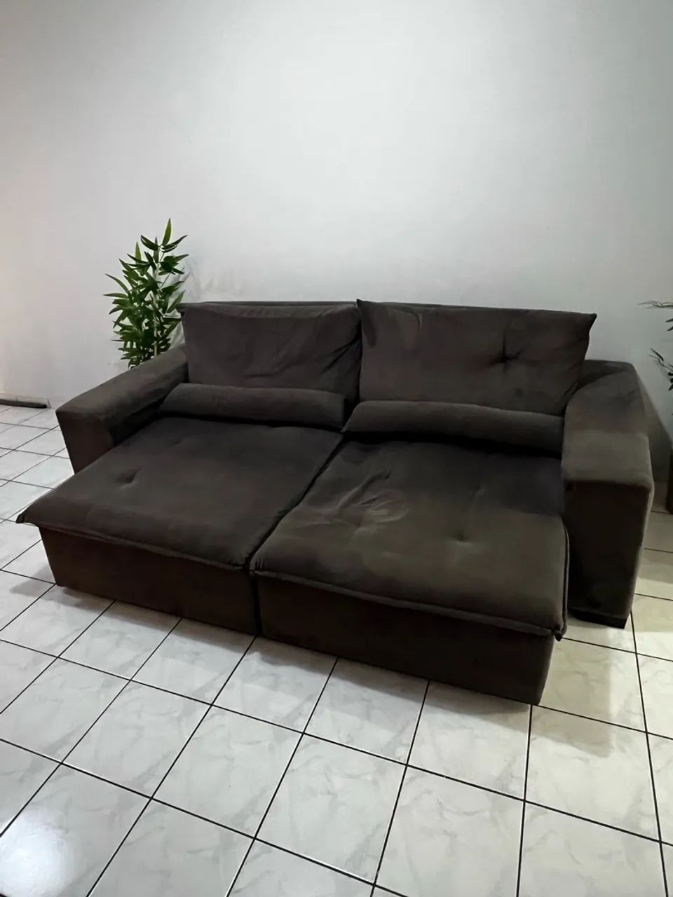 Sofá Retrátil Cinza 