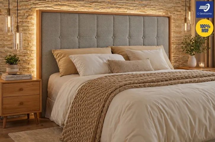 Cabeceira Exclusiva 100% MDF com Acolchoado
