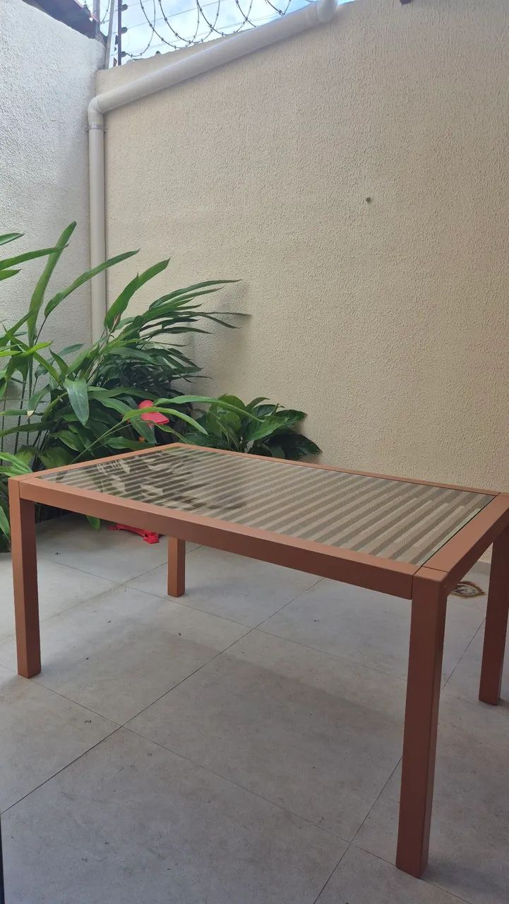 Mesa de madeira e vidro PERFEITO ESTADO - Foto 4