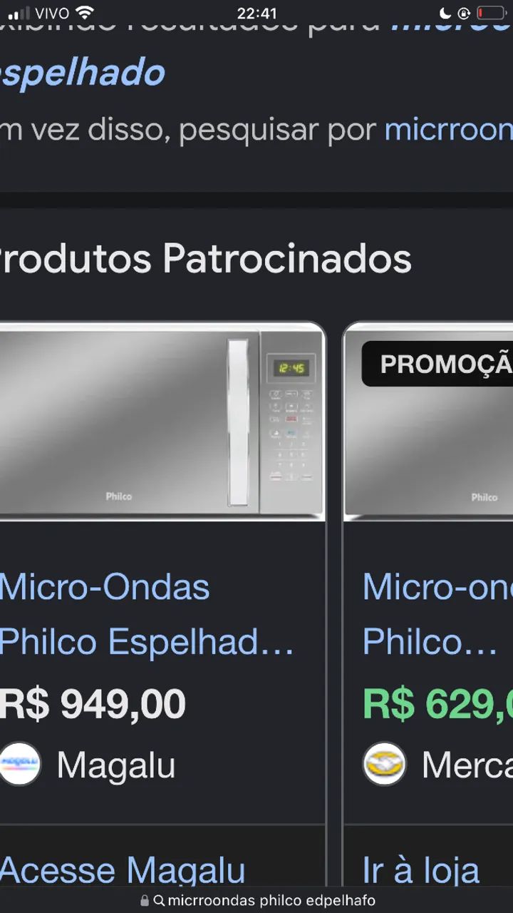 Micro ondas Philco
