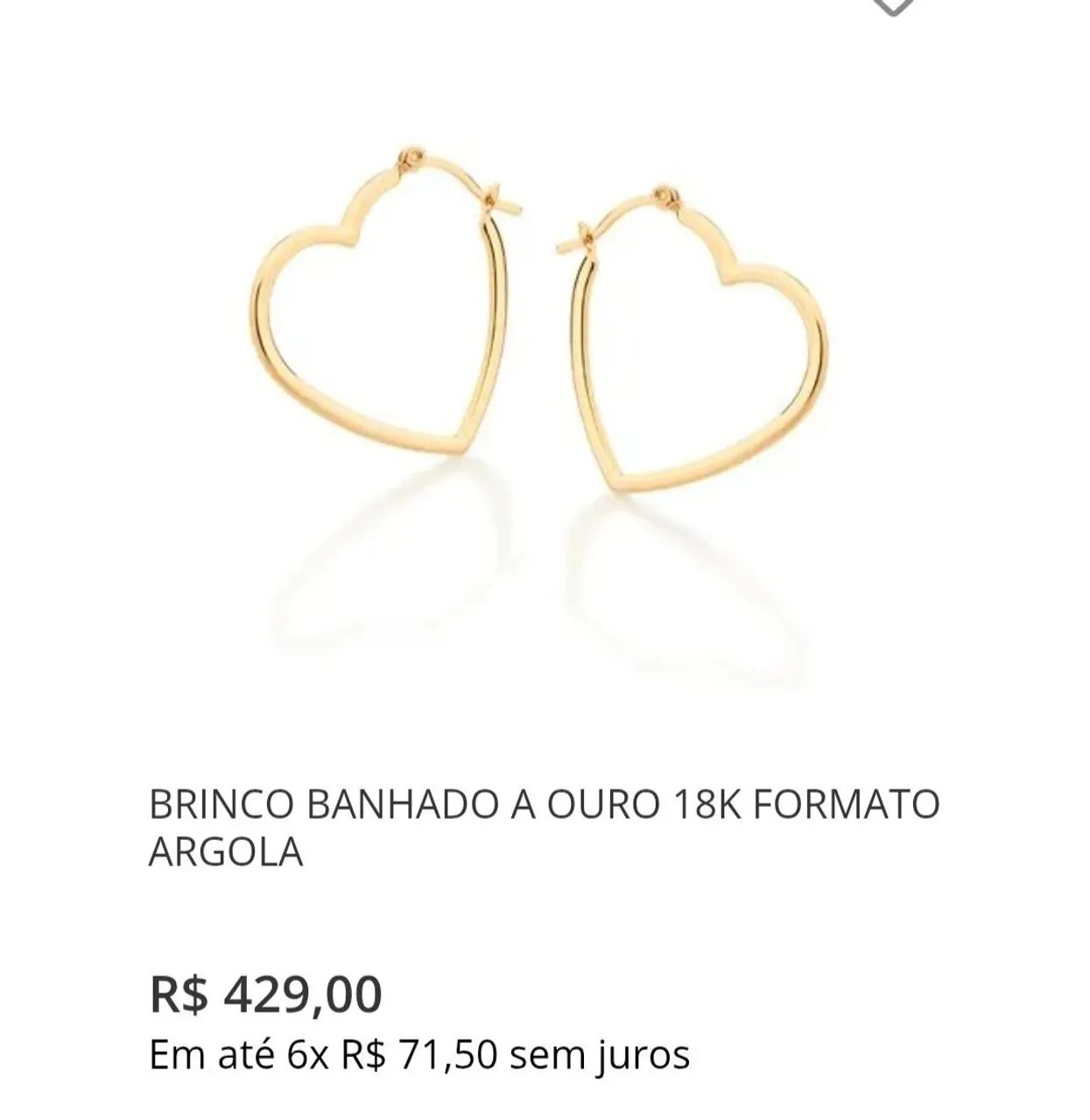 Brinco Argola Coração Rommanel - Foto 3