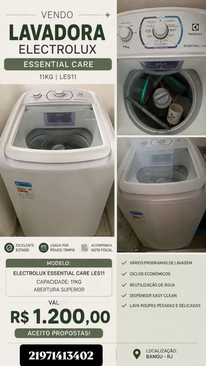 Máquina de Lavar Eletrolux