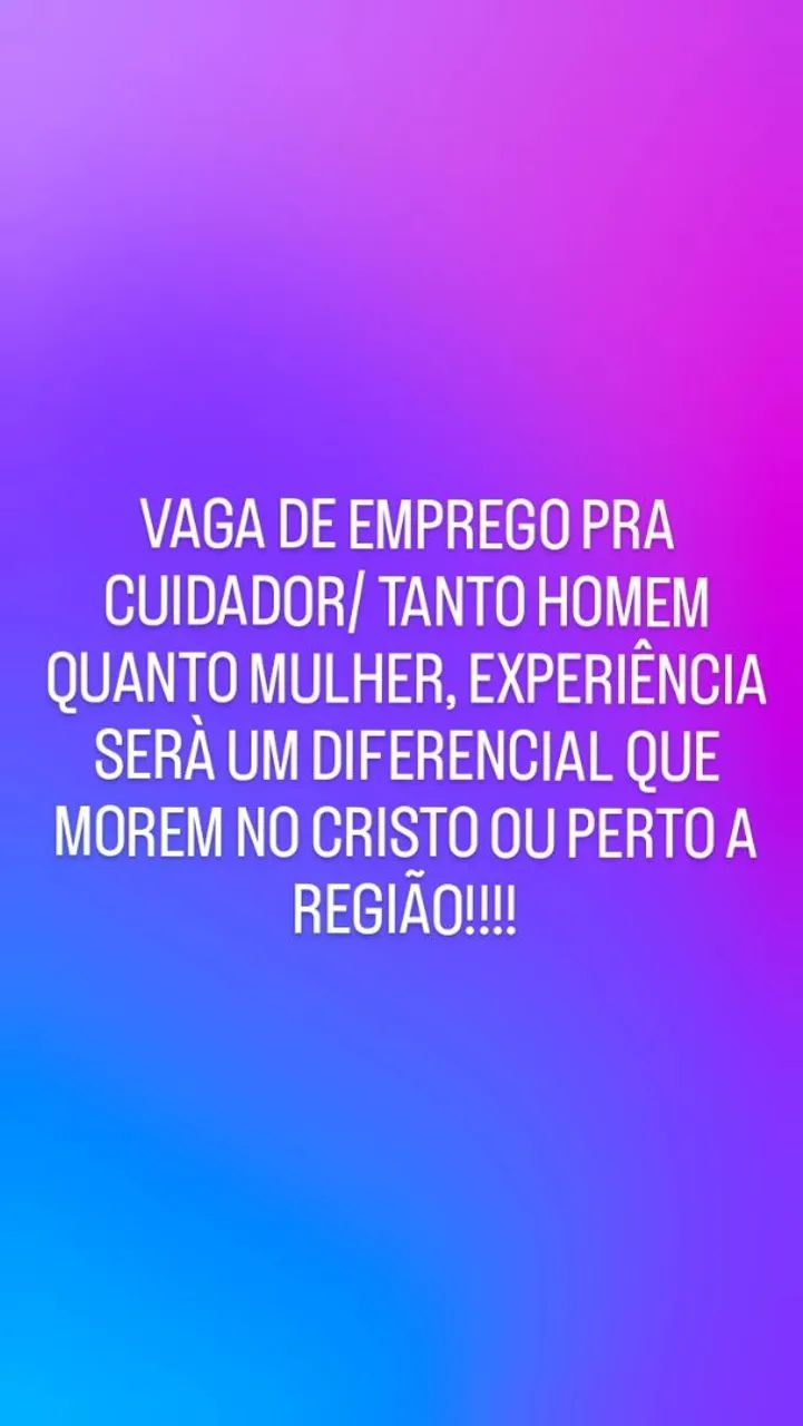 Vaga para cuidador de idosos 