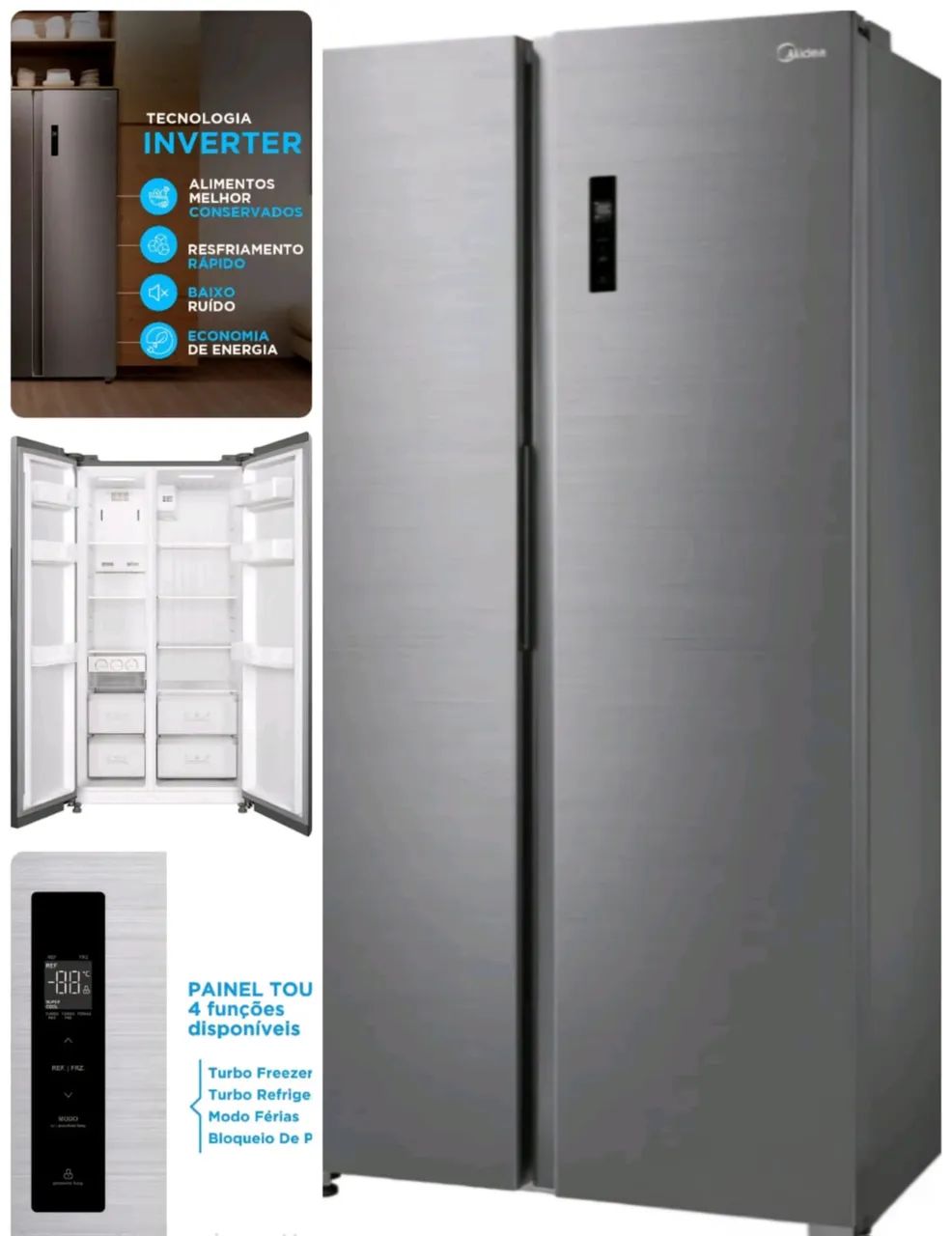 Geladeira Midea Side By Side - Foto 5