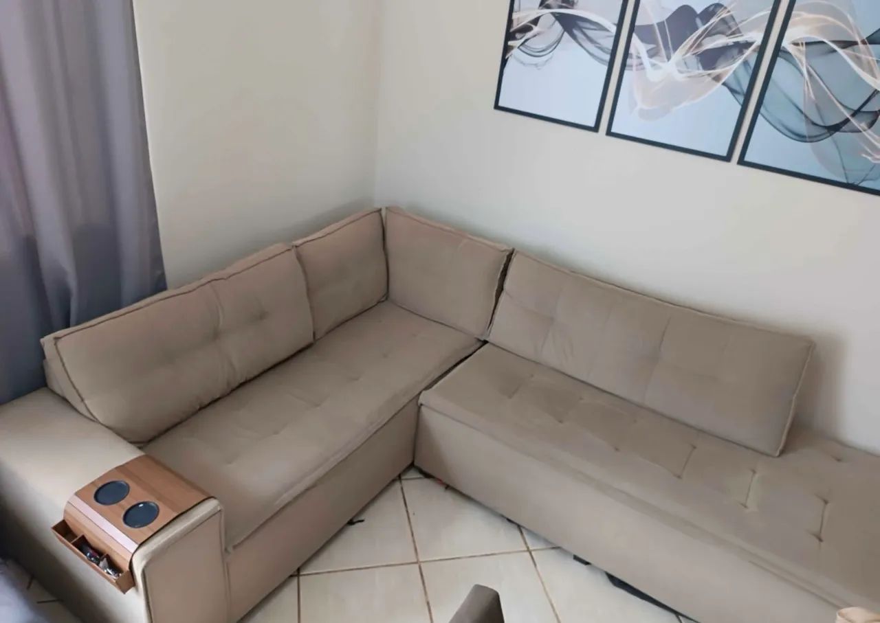 Sofá de canto com Puff65153858290818120