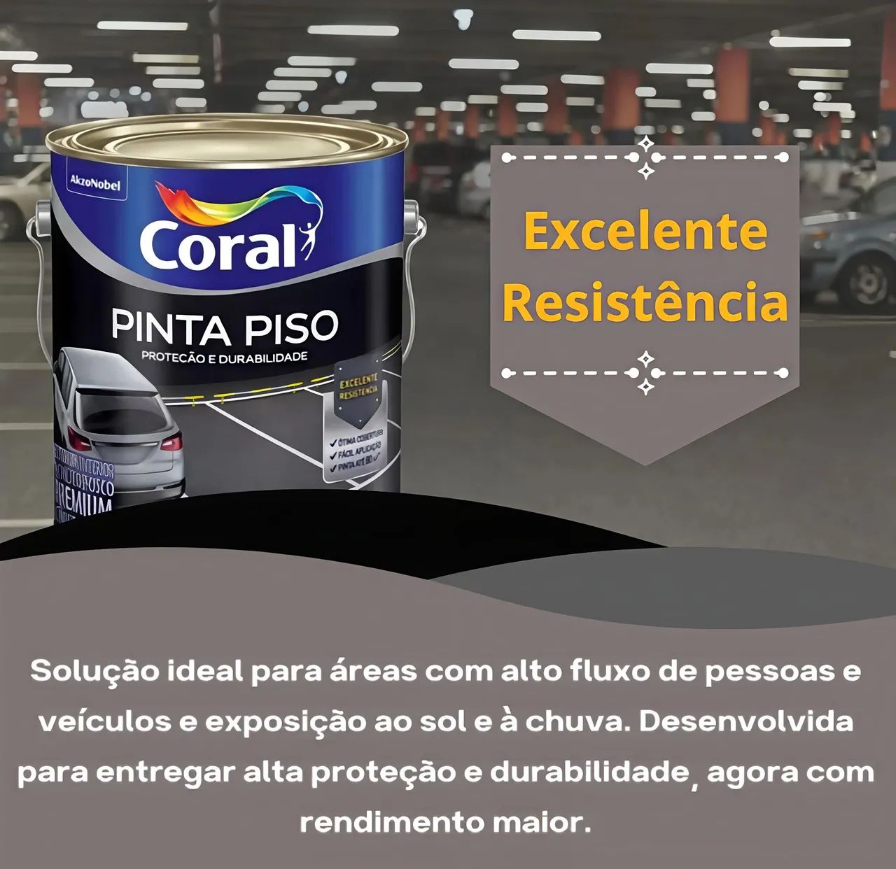 Tinta Piso Cinza Escuro Coral 3.6lt - Foto 2