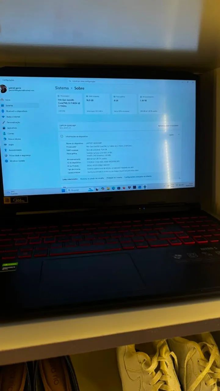 Vende-se notebook Acer nitro 5 - Foto 4