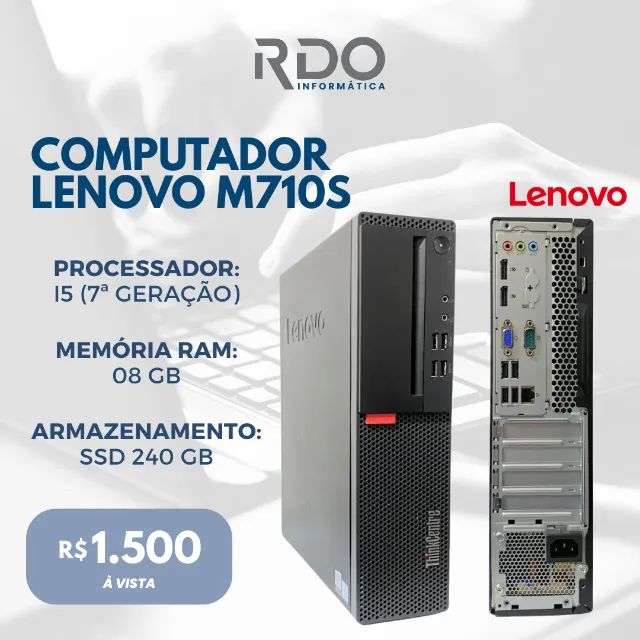 PC Lenovo M710S i5 7ª Geração | Rápido, Compacto e Confiável