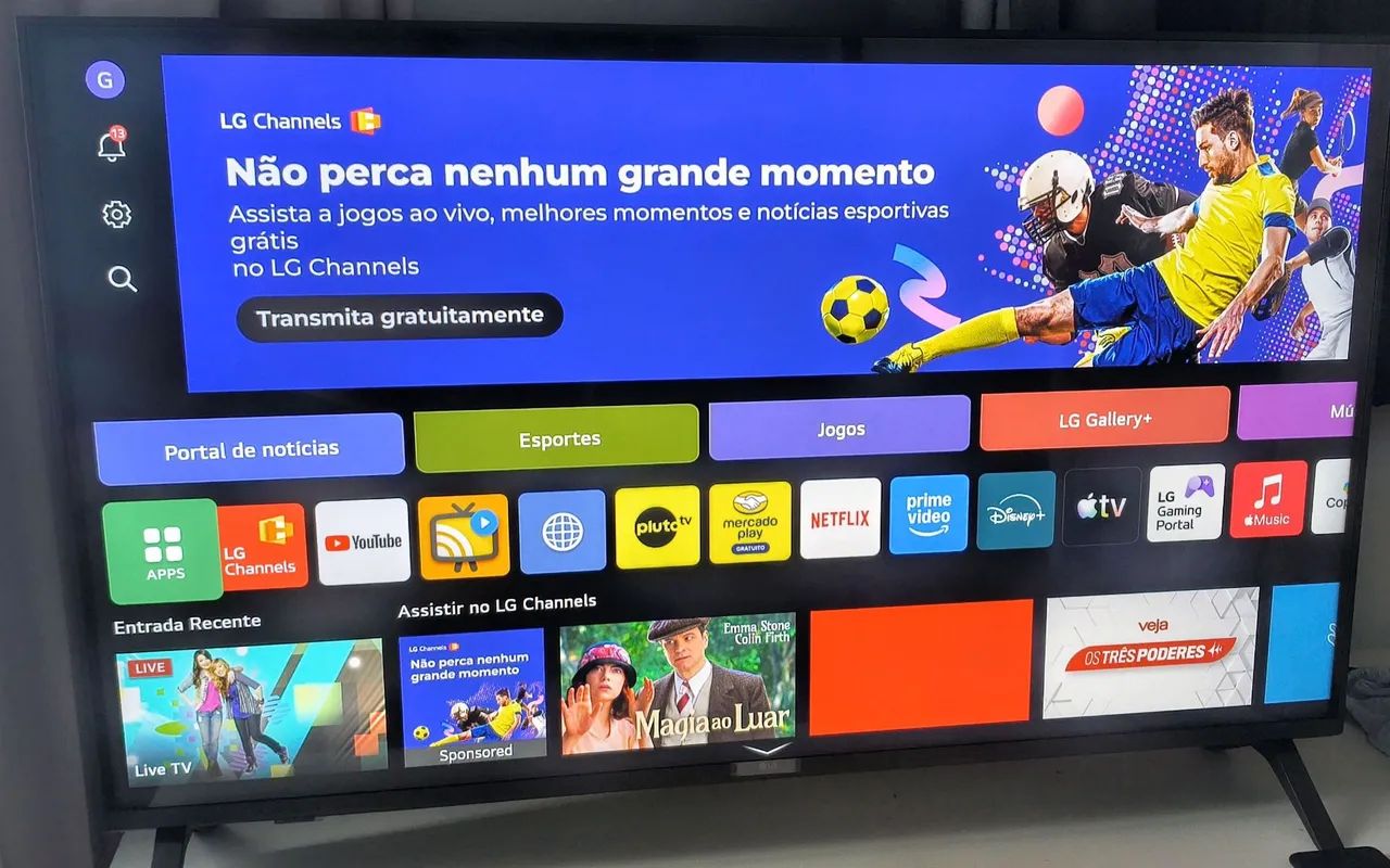 Smart TV 43 polegadas 4k, na garantia.