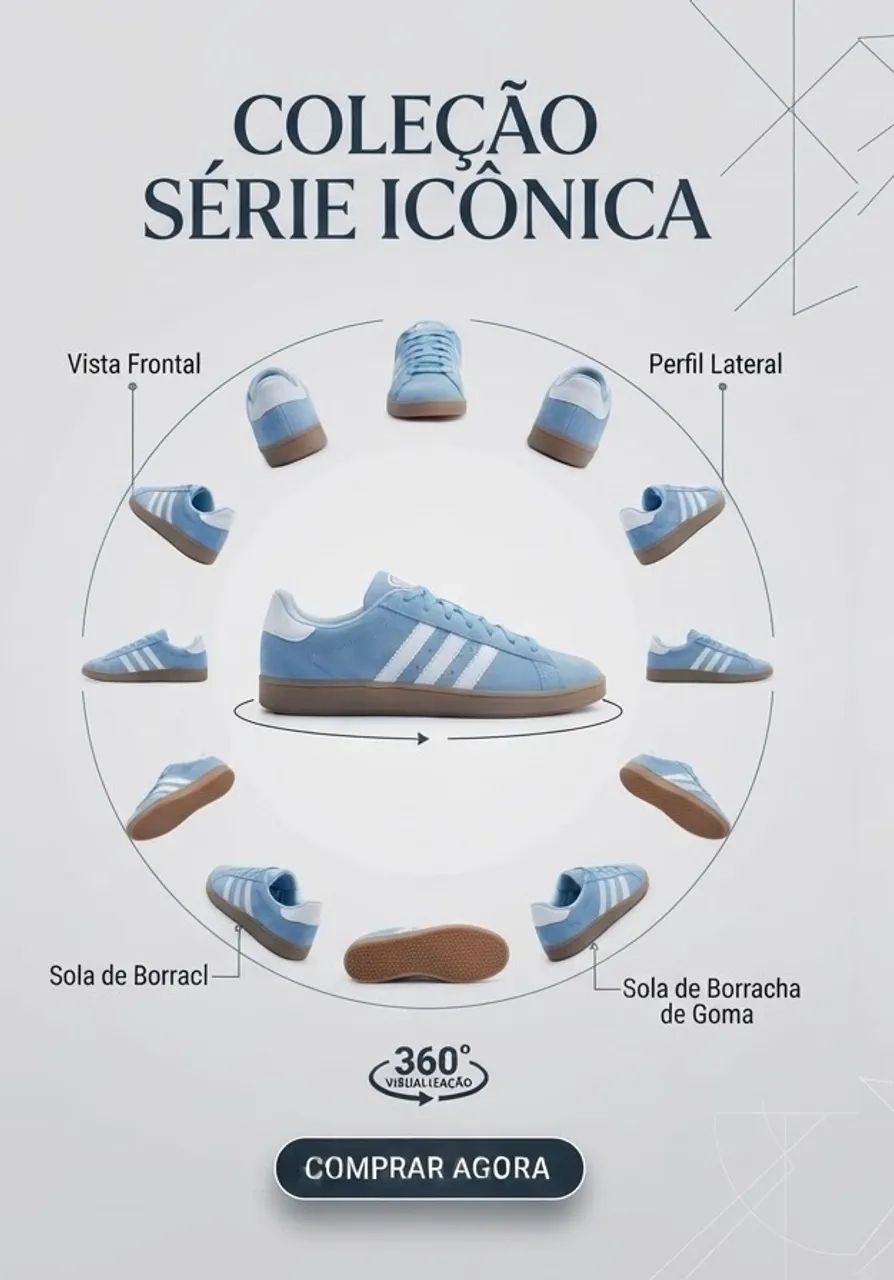 Tênis Adidas (Azul e Preto)  - Foto 3