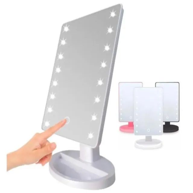 Espelho de Mesa P/ Maquiagem 16 Leds Portátil Touch _ BE26  