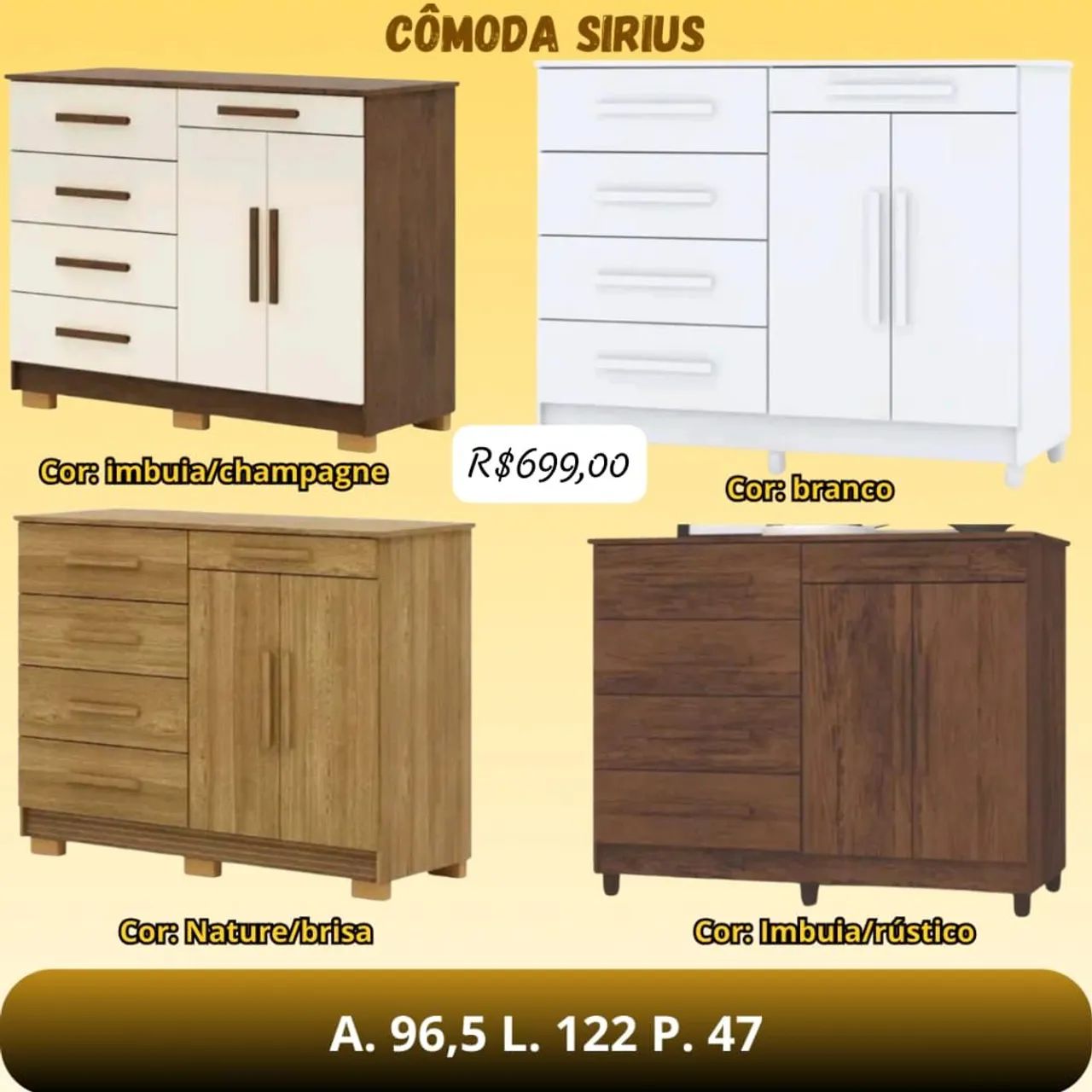 Cômoda Sirus 5G 2P