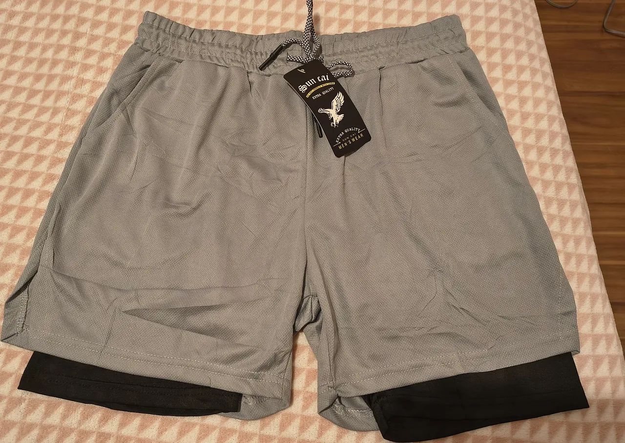Shorts masculino duplo
