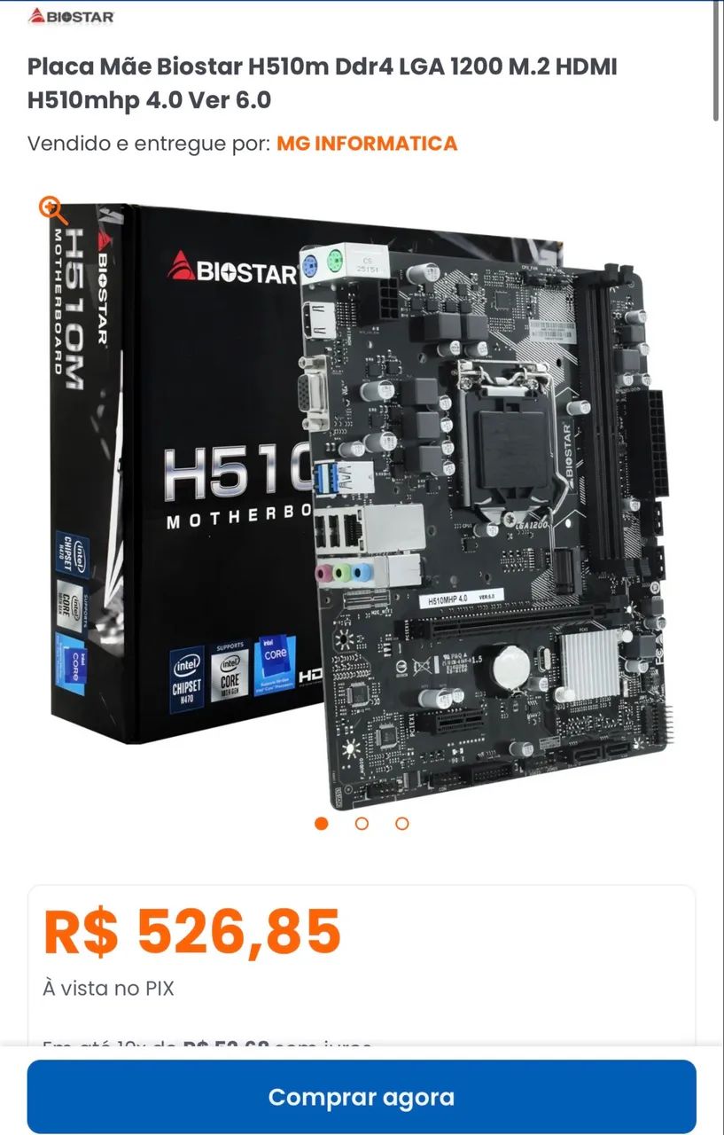 Placa mae H10M + I5 11400f - Foto 2