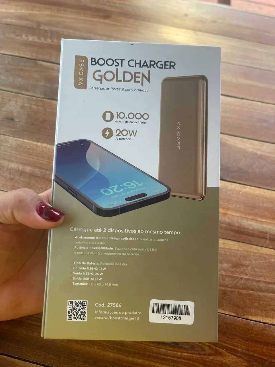 Carregador Portátil VX Case Boost Charger 10.000mAh 20W - Golden - Foto 5