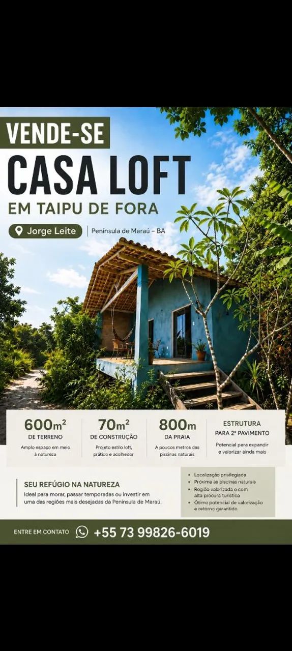 Casa loft Taipu de Fora