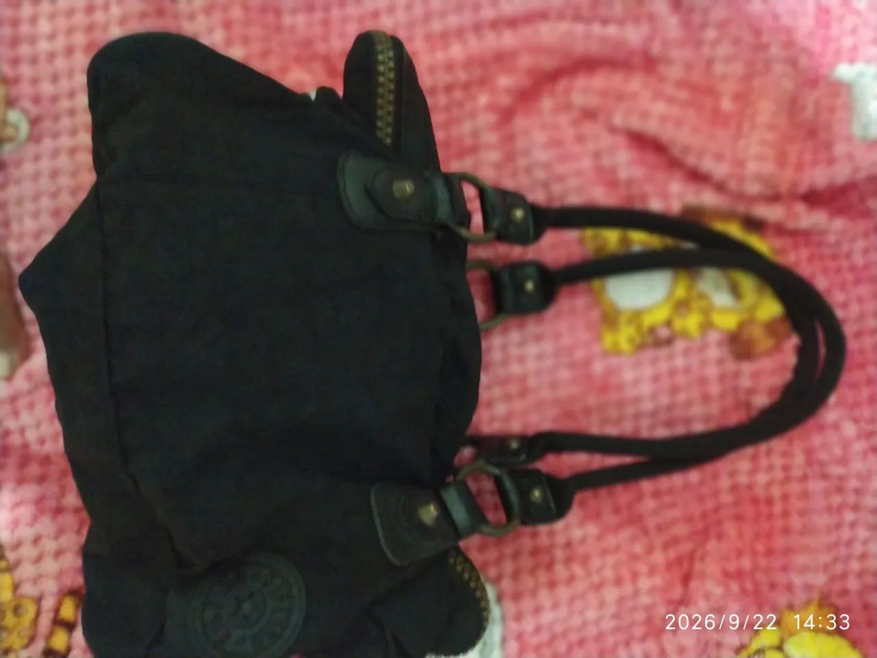 Bolsa de ombro Kipling original preta - Foto 3