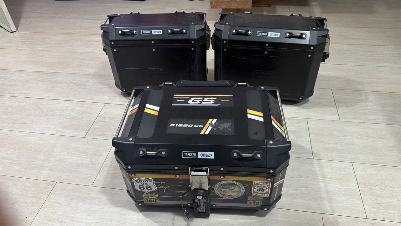 Kit 3 baús Preto Givi Trekker Outback - Foto 2