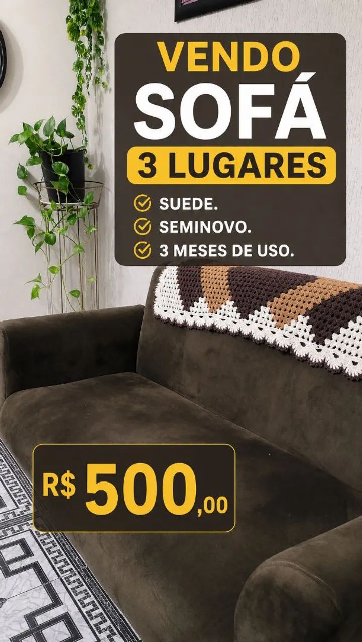 VENDO SOFÁ 3 LUGARES *  - Foto 2
