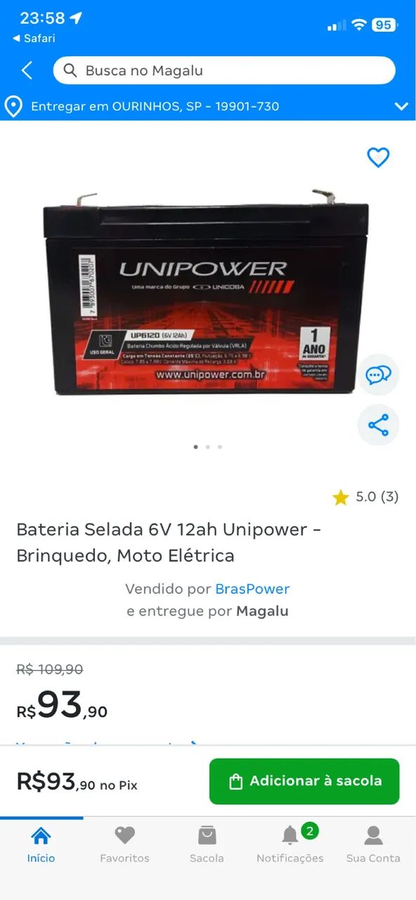 Moto Elétrica Infantil Bandeirante - Foto 5
