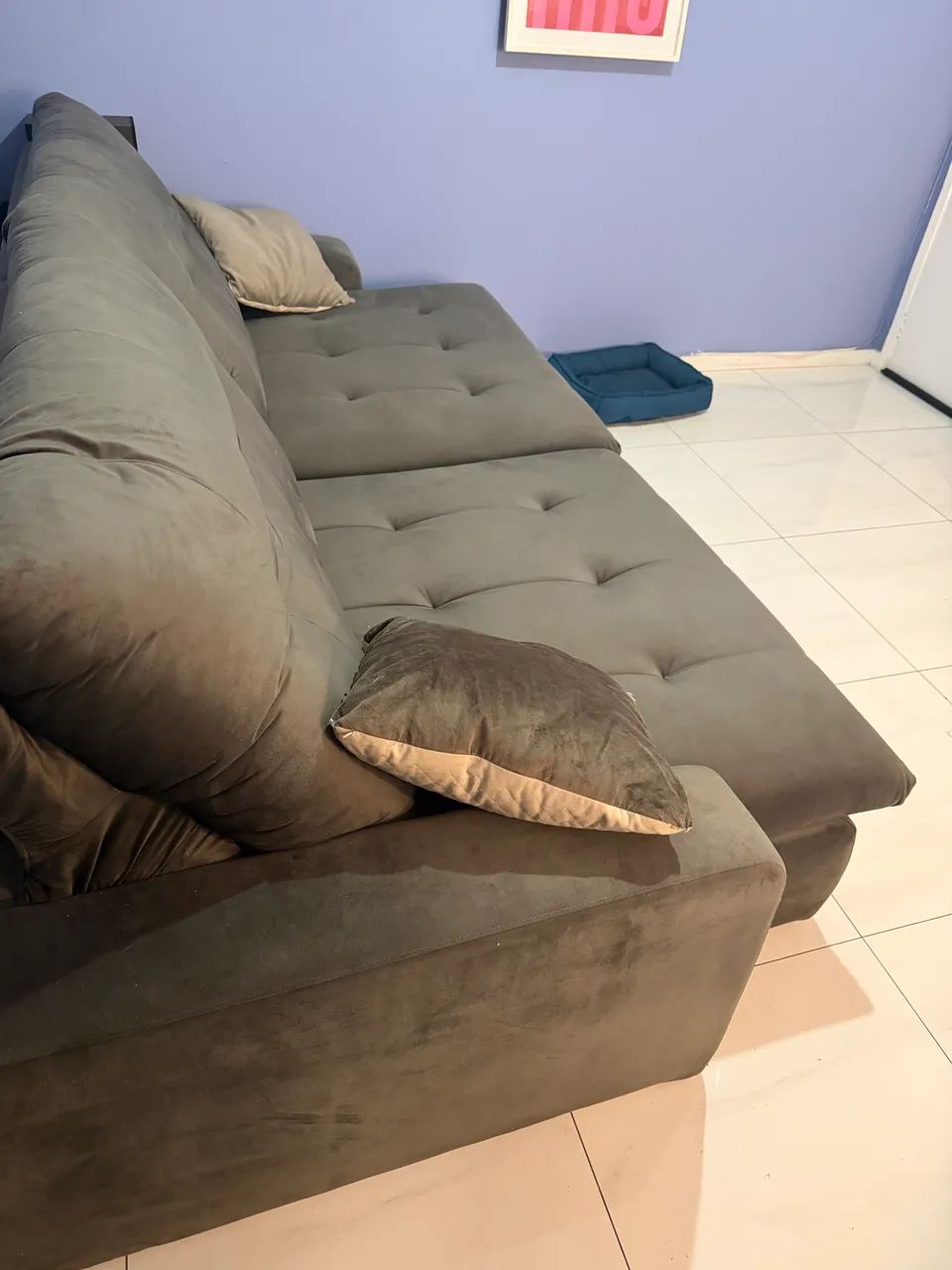 Imperdível sofá 4 lugares reclinável seminovo!!! - Foto 4