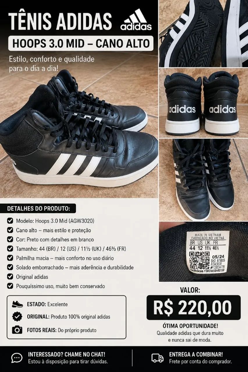 Tênis da Adidas cano alto