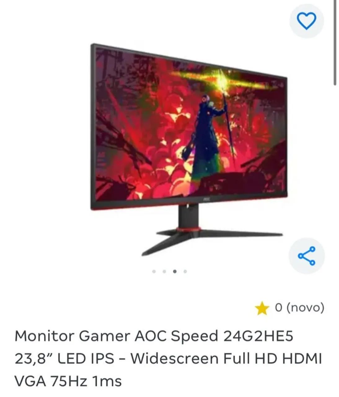 Monitor AOC speed 75hz 23,8 polegadas - Foto 3