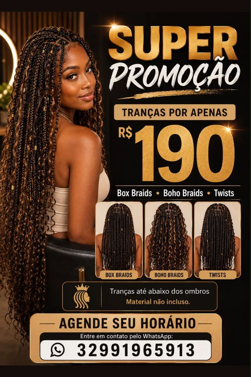 Tranças: 190 R$ imperdível 