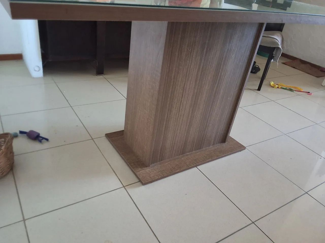 Mesa vidro temperado e mdf montada - Foto 3
