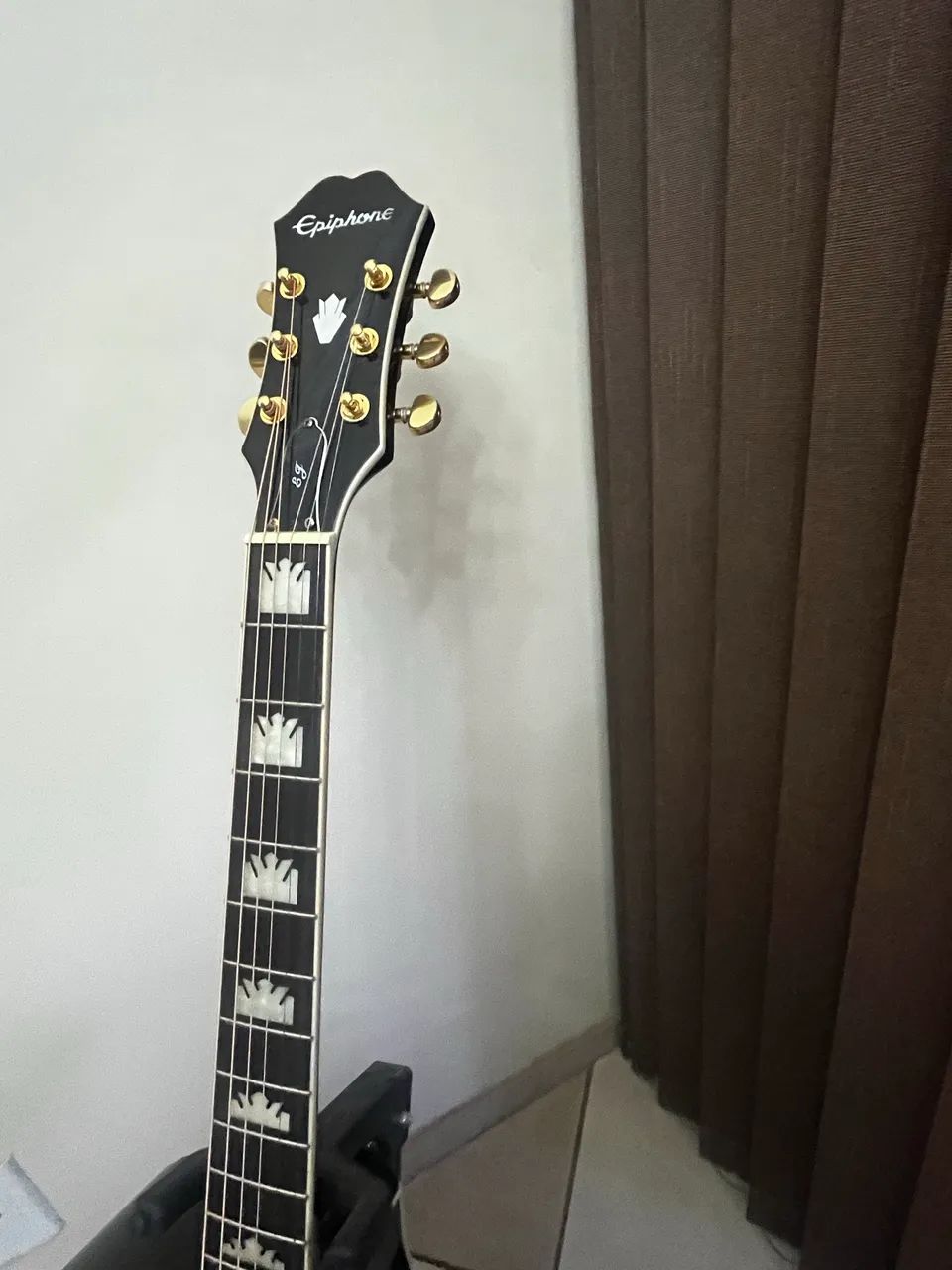 violão elétrico epiphone ej 200 sce gold black - Foto 4