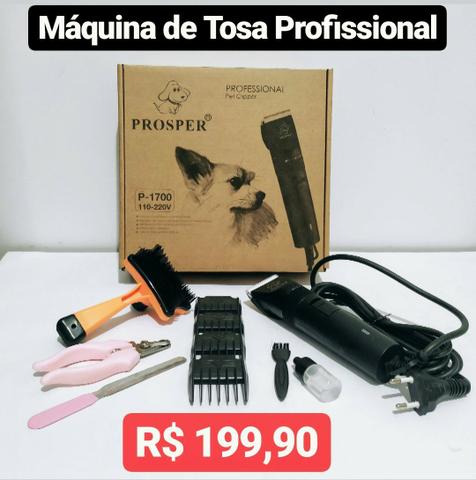 Máquina de Tosa Pet Profissional Bivolt Kit 10 Peças