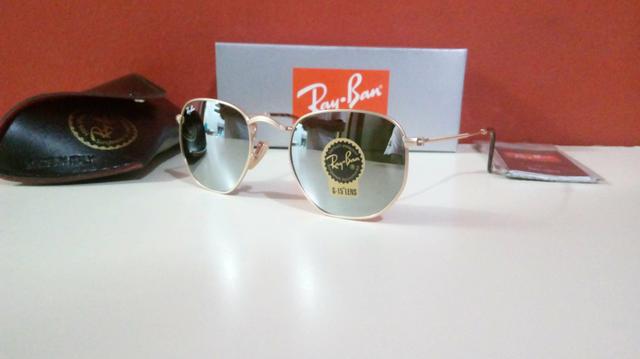 Óculos Ray Ban Hexagonal Espelhado Unissex Novo Frete grátis - Foto 4