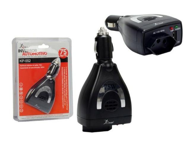 Inversor Conversor 75w 12v Para 110v Tomada Usb Veicular