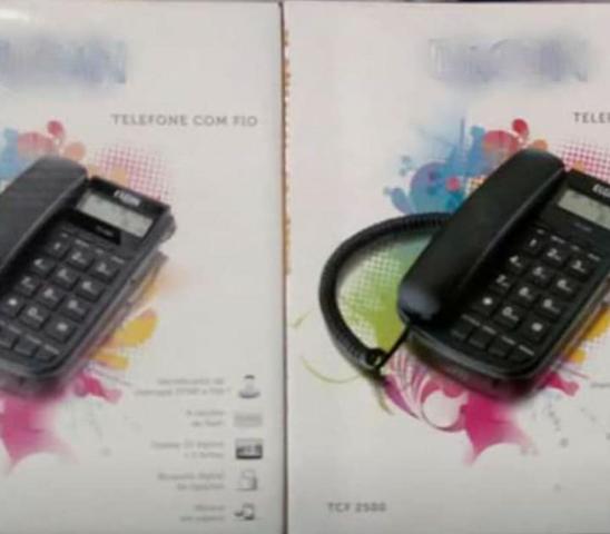 Telefone de mesa com fio, identificador de chamadas - Foto 2