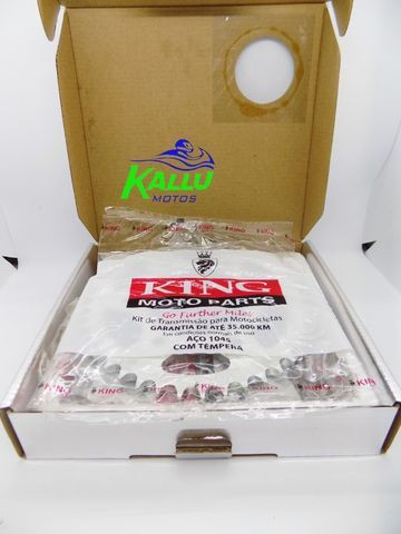 Kit relação transmissão moto fazer 150