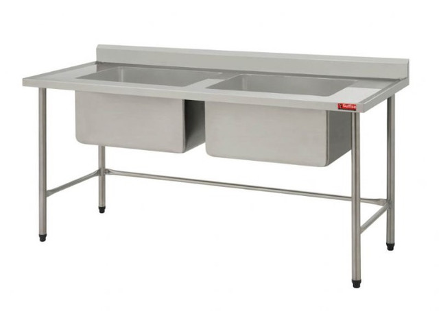 Pia 1500 x 700 x 900 com 2 cubas em aço inox - Gizelle