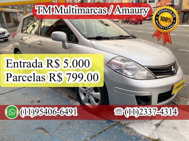 TIIDA 1.8, 2012, ENTRADA + PARCELAS R$ 799,00