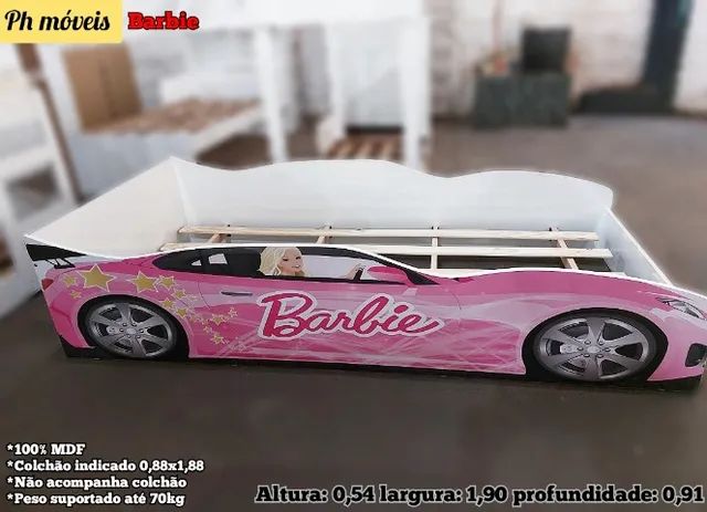 Cama Carro Infantil tamanho juvenil Barbie