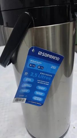 GARRAFA TERMICA EXCLUSIVA 2,5L INOX/PRETO