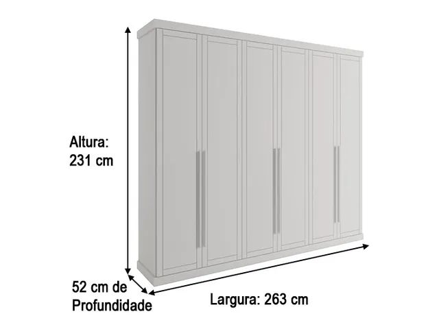 Guarda Roupa Capri 6 Portas Branco a43 - Foto 2