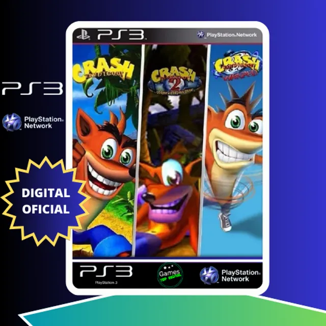 Crash Bandicoot Trilogia 1,2,3 Classico Ps1 Jogos Ps3 PSN Digital  Playstation 3