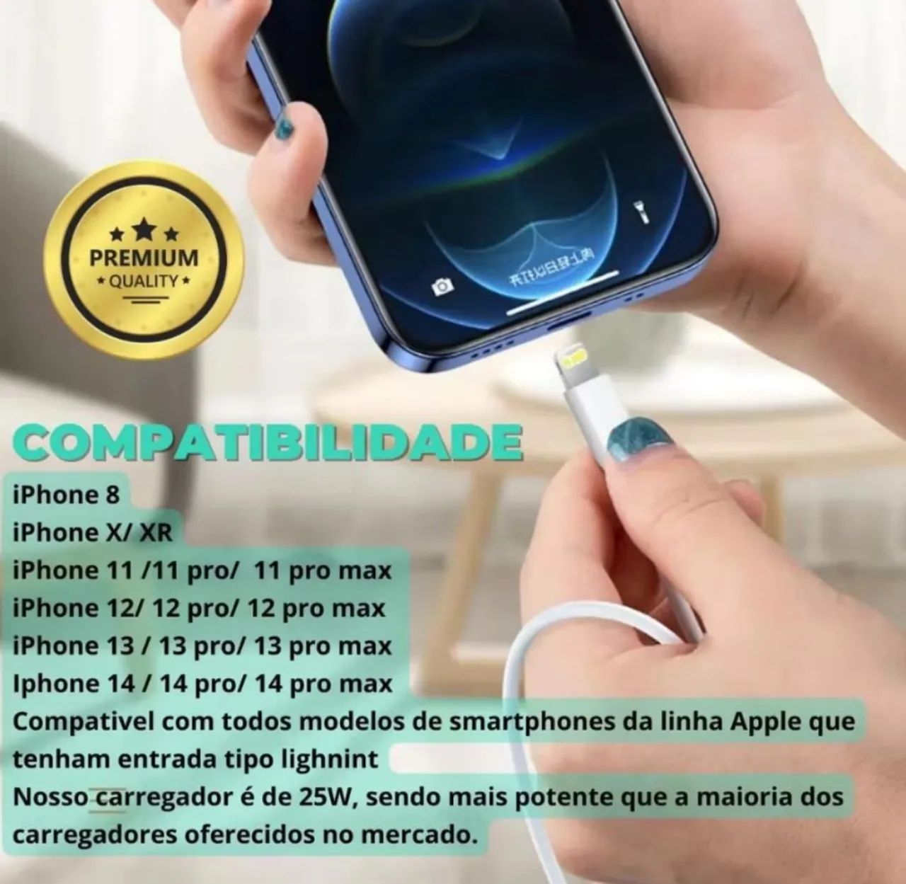 Carregador Turbo homologado pela Anatel para iPhone apenas 60,00 - Foto 2