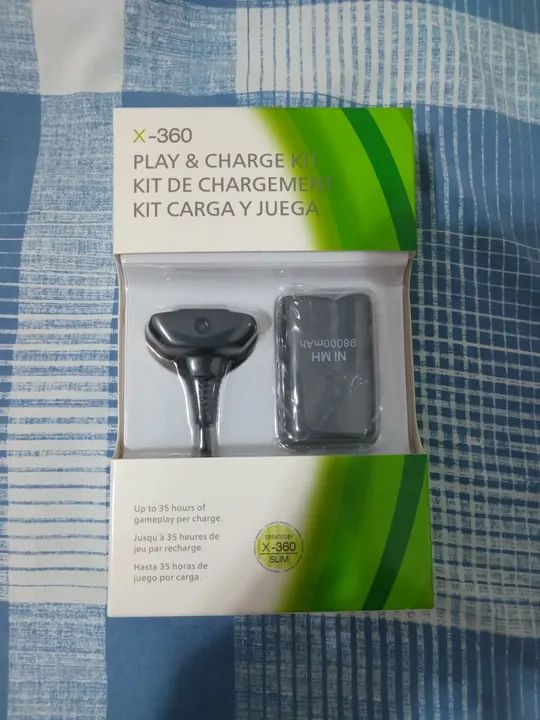 Kit bateria e cabo para controle  Xbox 360