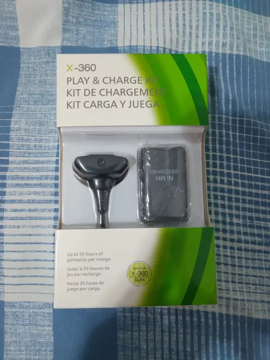 Kit bateria e cabo para controle Xbox 360
