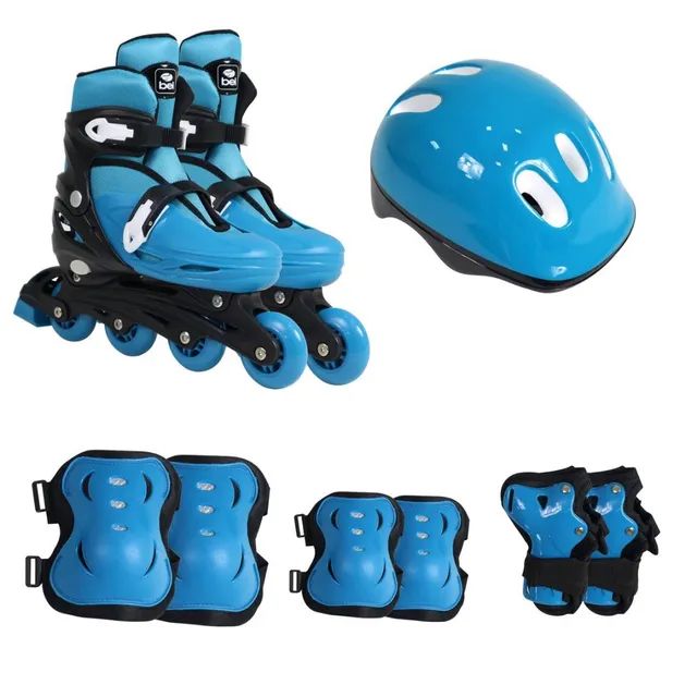 Roller Inline Radical com Luva, Capacete, Joelheiras e Cotoveleiras Bel (PRONTA ENTREGA)